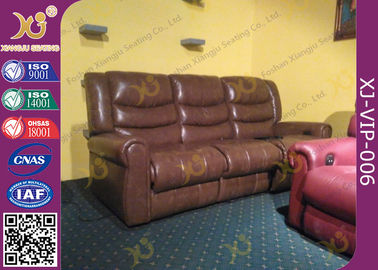 China High Density Sponge Seat Back Home Theater Sofa ,Brown  Leather Electric Recliner Chair supplier