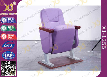 China Purple Folding Church Hall Chairs With Fabric Covers / Auditorium Seating supplier