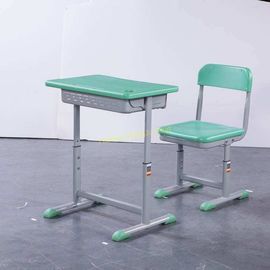 China Mint Green HDPE Iron Aluminum School Student Study Desk and Chair supplier