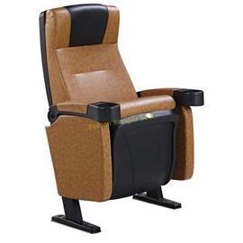 China High - End Faux Leather PP Panel Movable Arm Cinema Theater Seats Reclined Back Customized supplier