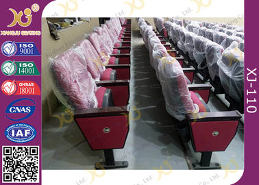 China Red Church Hall Theater Room Seating With Row Number Rubber Wood Arm Rest supplier