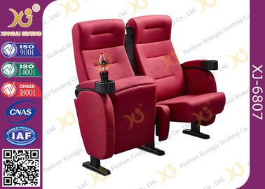 China Full Fabric Covered Cinema Theater Chairs For Home Theater With Cupholder supplier