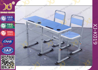 China Wooden Double Training Seminar Table And Chair Set Adjustable Height supplier