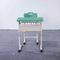 Aluminum Frame Middle High Student Desk And Chair Set HDPE Surface Mint Green supplier